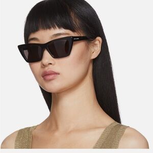 Yves Saint Laurent Black Rectangular Sunglasses